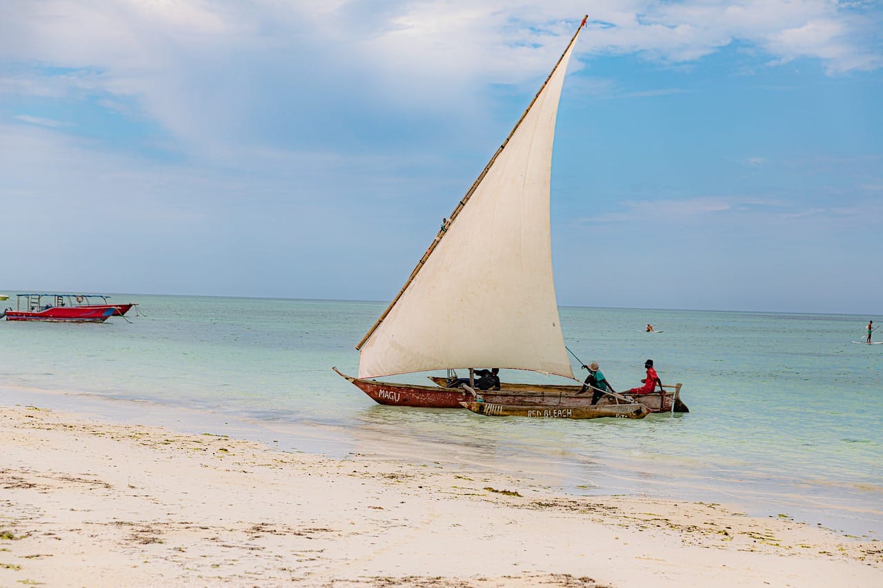 zanzibar, boat, sail