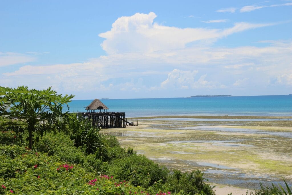 Beautiful Shore and the Blue Sky