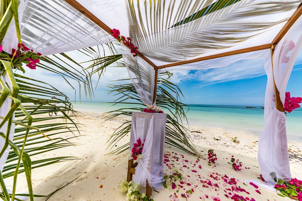 beach, wedding, sea