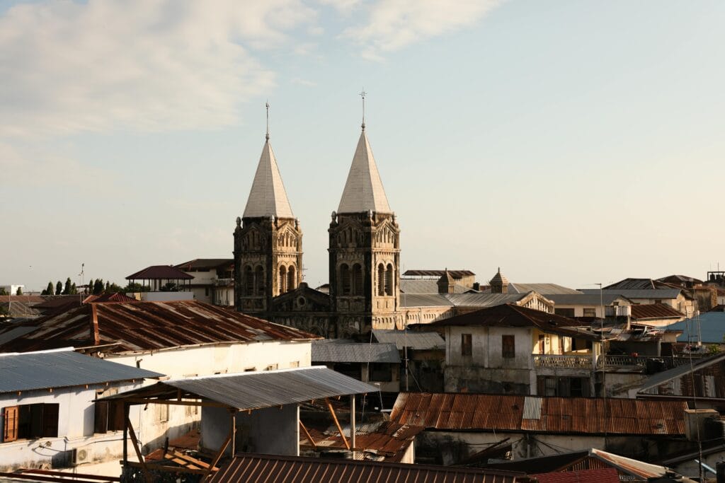 Captivating view of St. Joseph's Cathedral in historic Stone Town, Zanzibar, Tanzania.