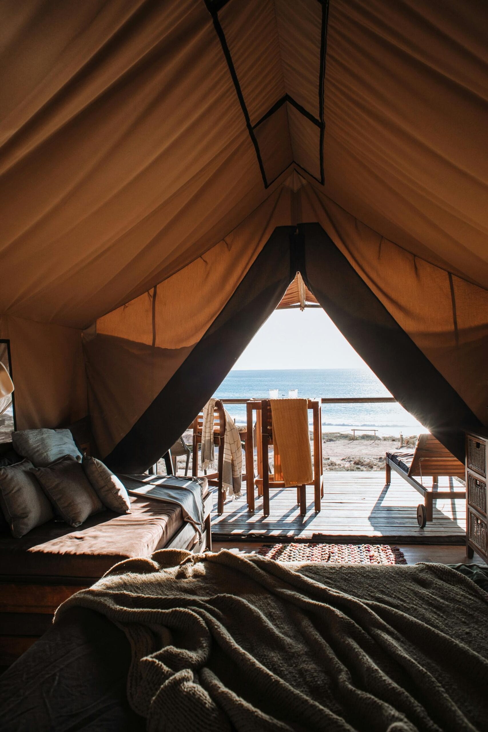 2-Day Fly-In Safari to Serengeti and Ngorongoro Crater: A Luxurious Wildlife Adventure 1 Experience peace in a luxurious glamping tent featuring ocean views, ideal for a tropical escape.